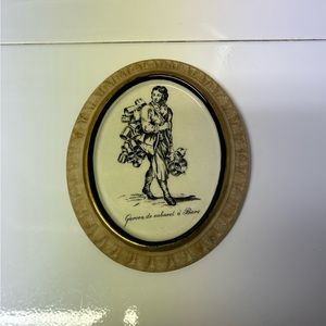 Rare antique hand-painted ceramic wall hanging